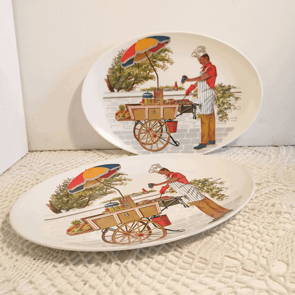 Retro sales melamine plates